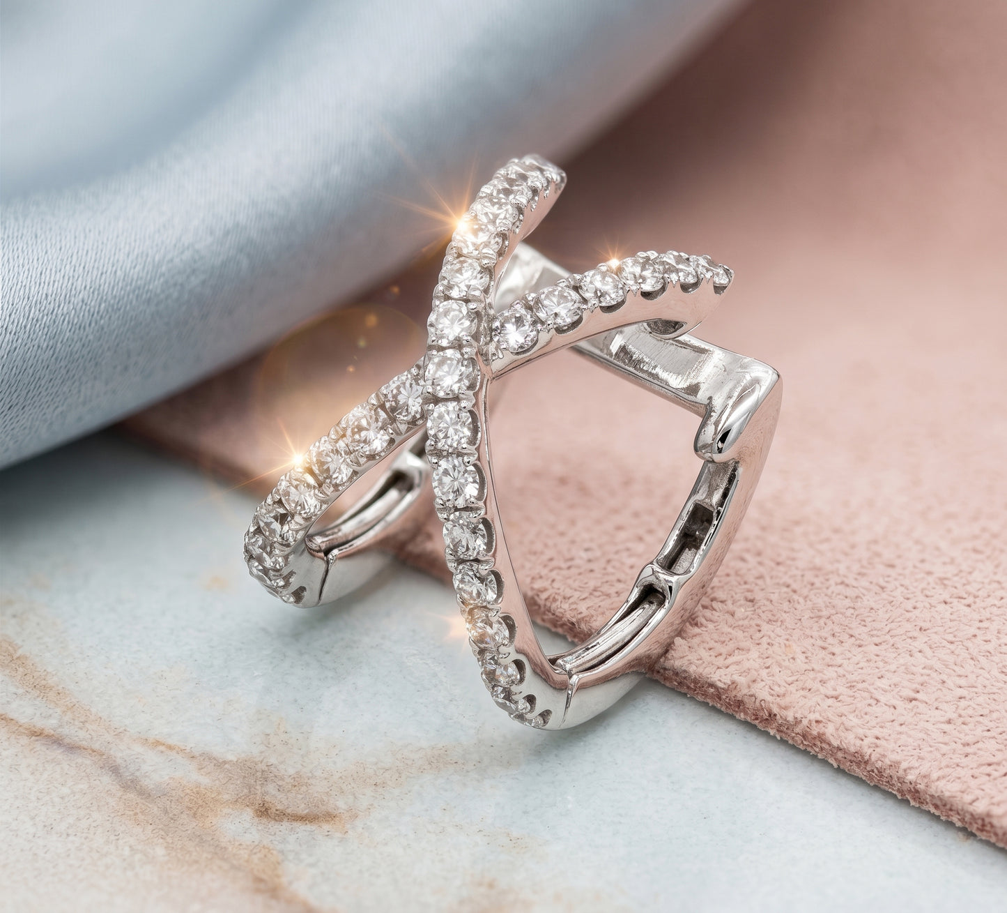 "Duet" Rose Gold and Pave Diamond Ear Cuff