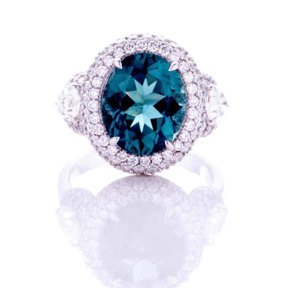 Blue-Green Tourmaline Ring