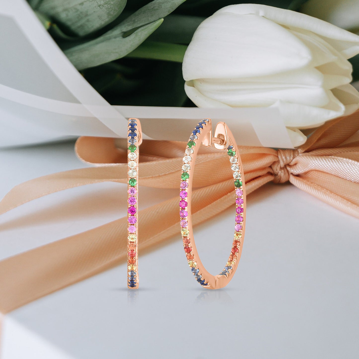 Rainbow Hoop Earrings
