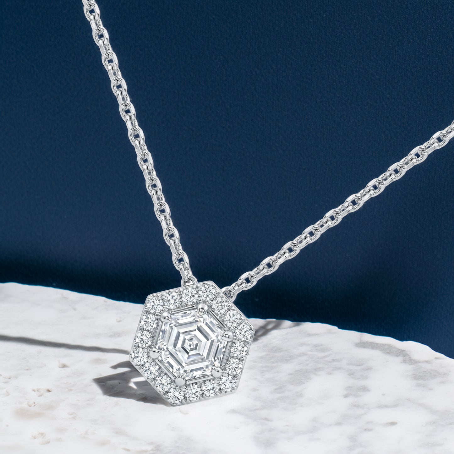 Hexagon Diamond Pendant