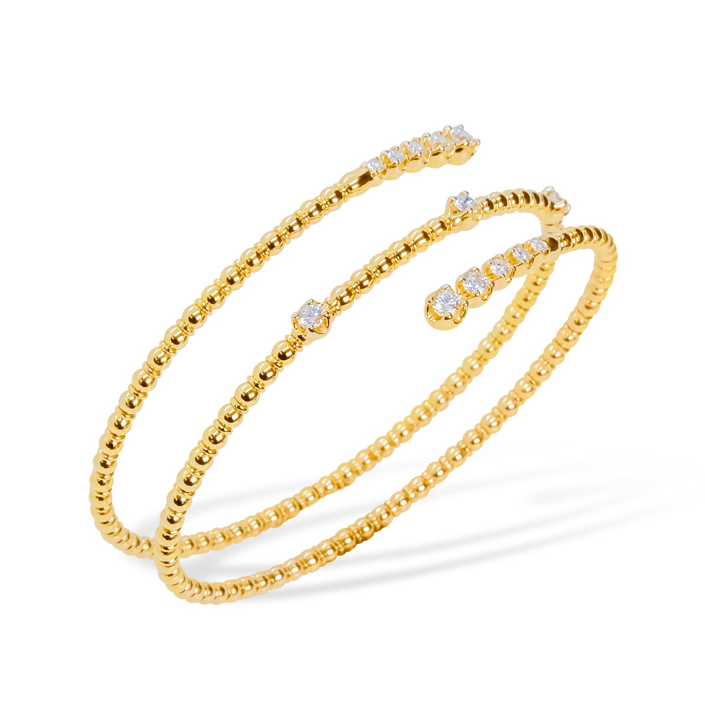 Yellow Gold Triple Wrap Flexi Bracelet