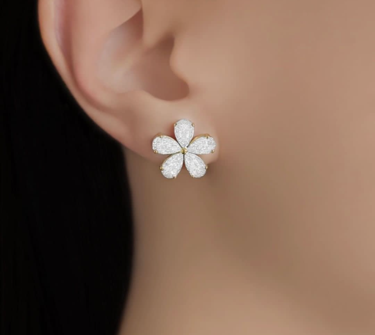 Diamond Petals Earring