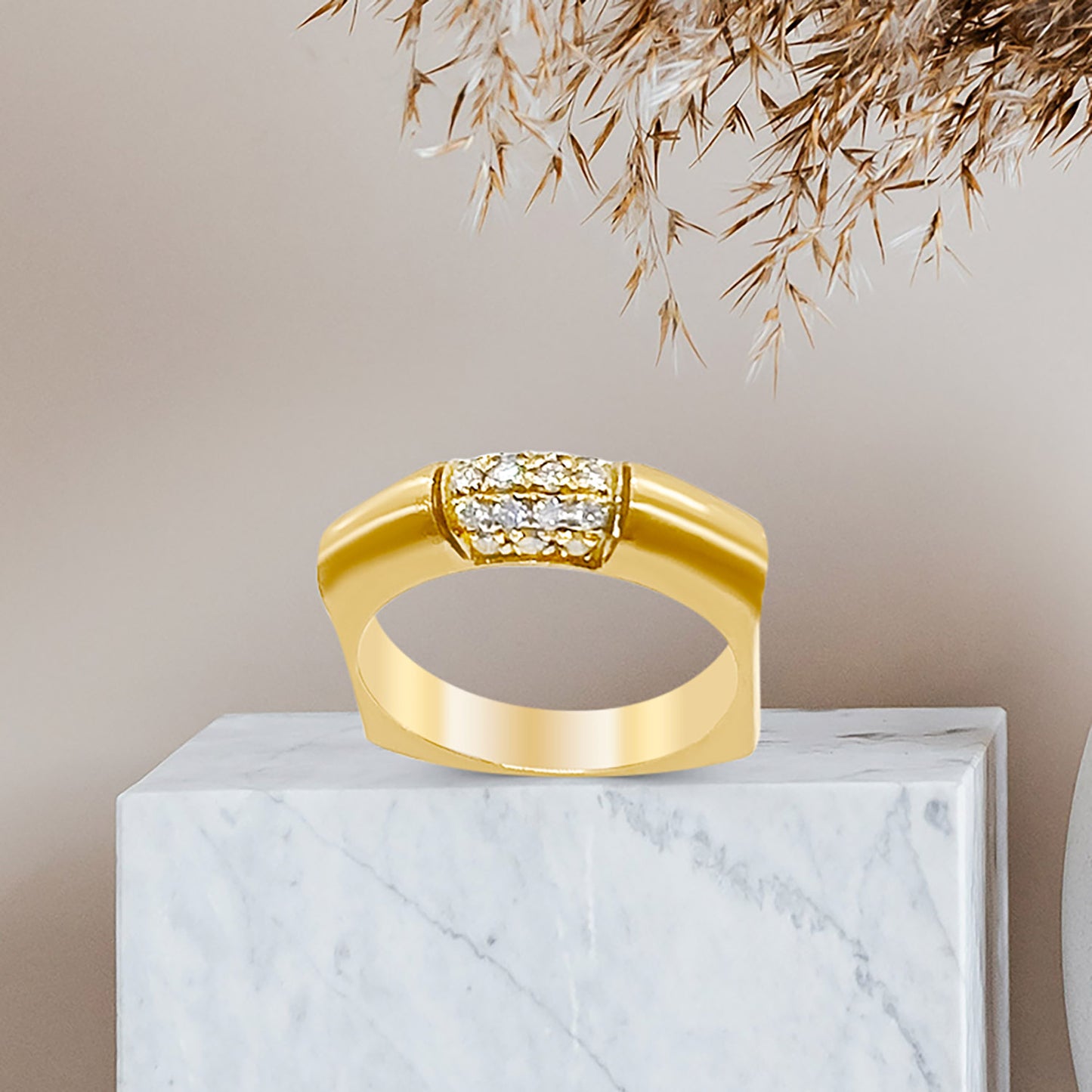 Sculpted Diamond Ring