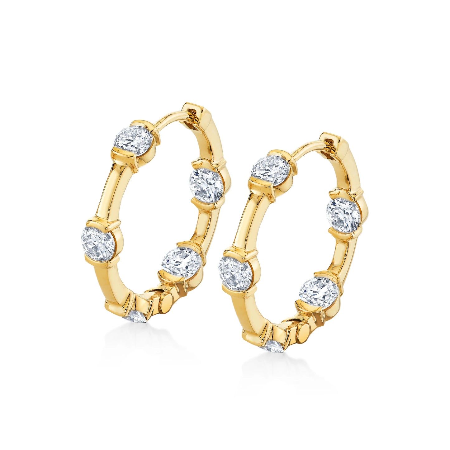 Diamond Hoop Huggy Earrings