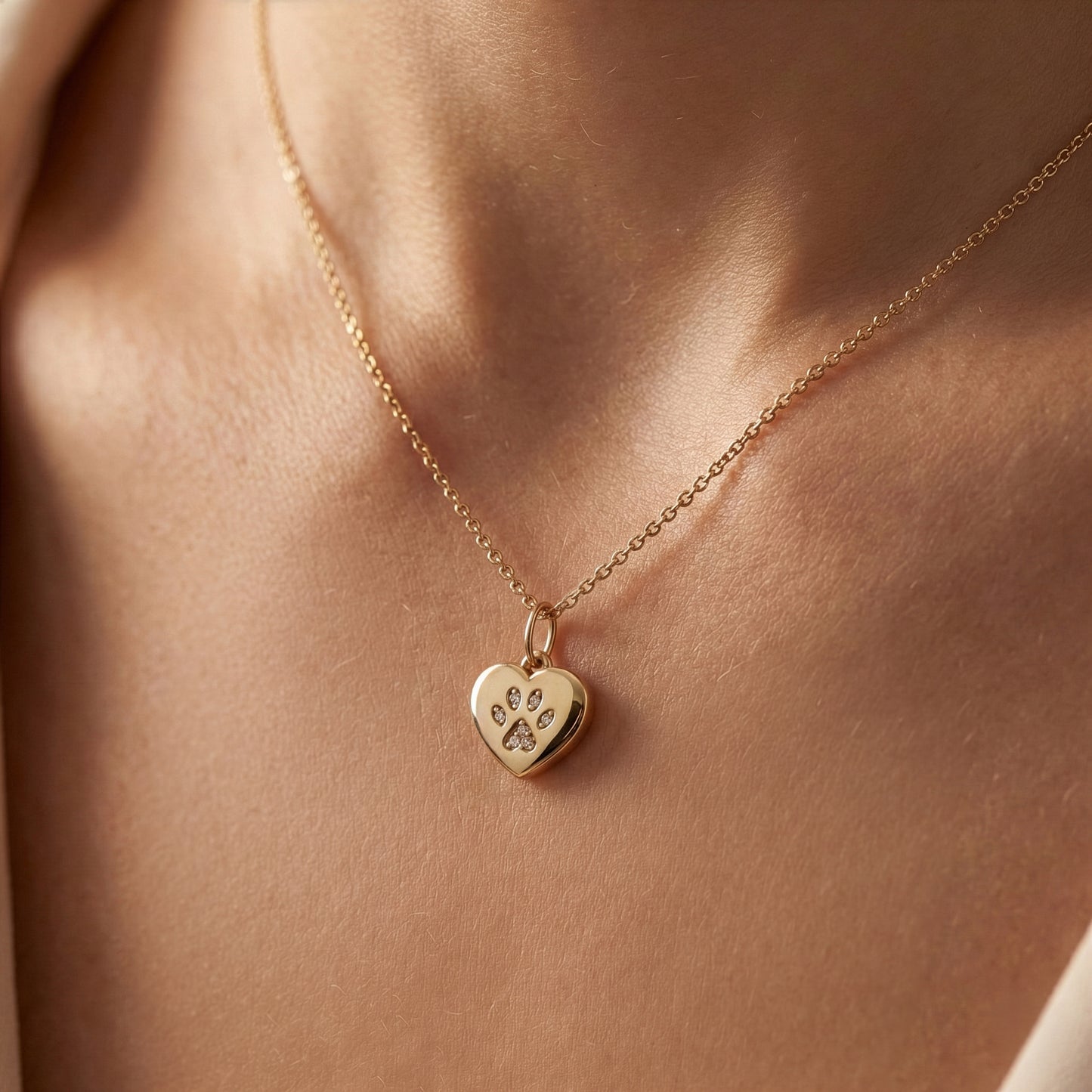 Gold Heart with Paw Print