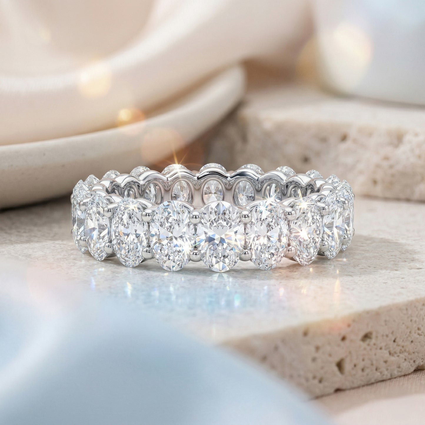 Oval Diamond Eternity Band