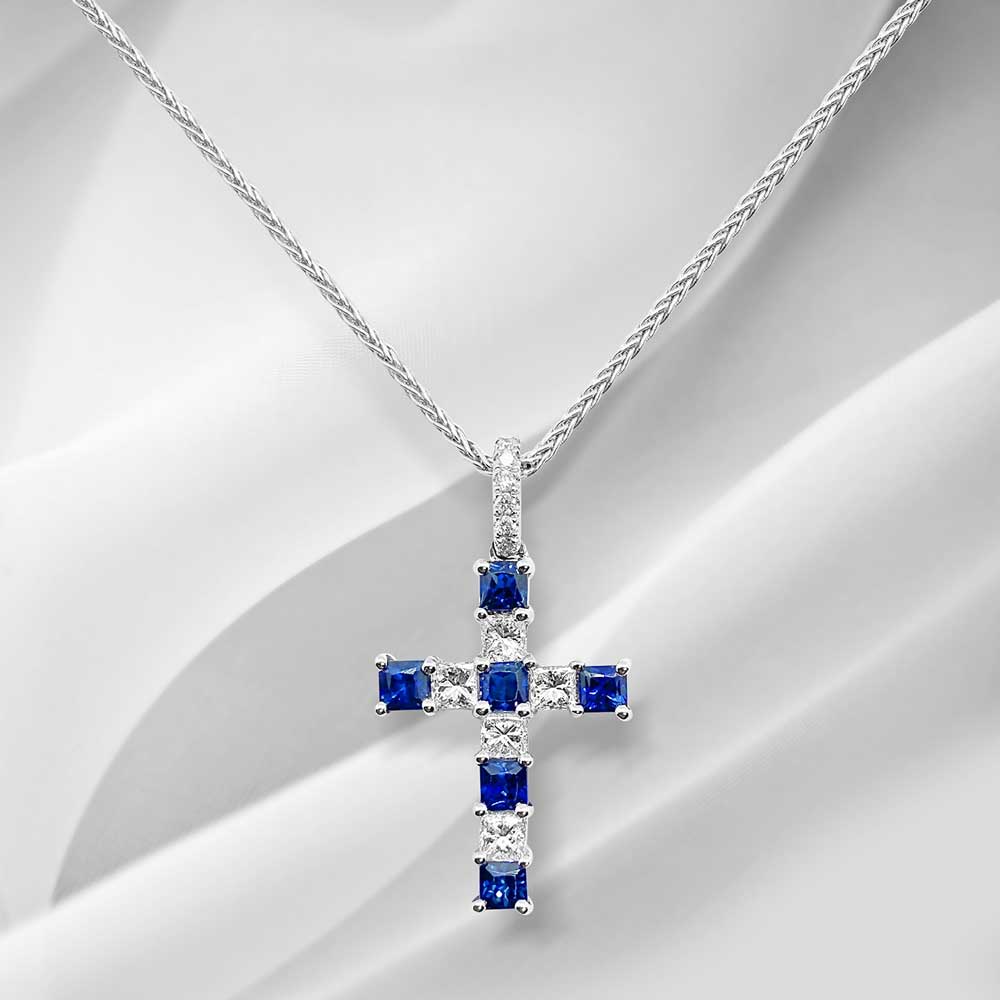 Sapphire Diamond Cross