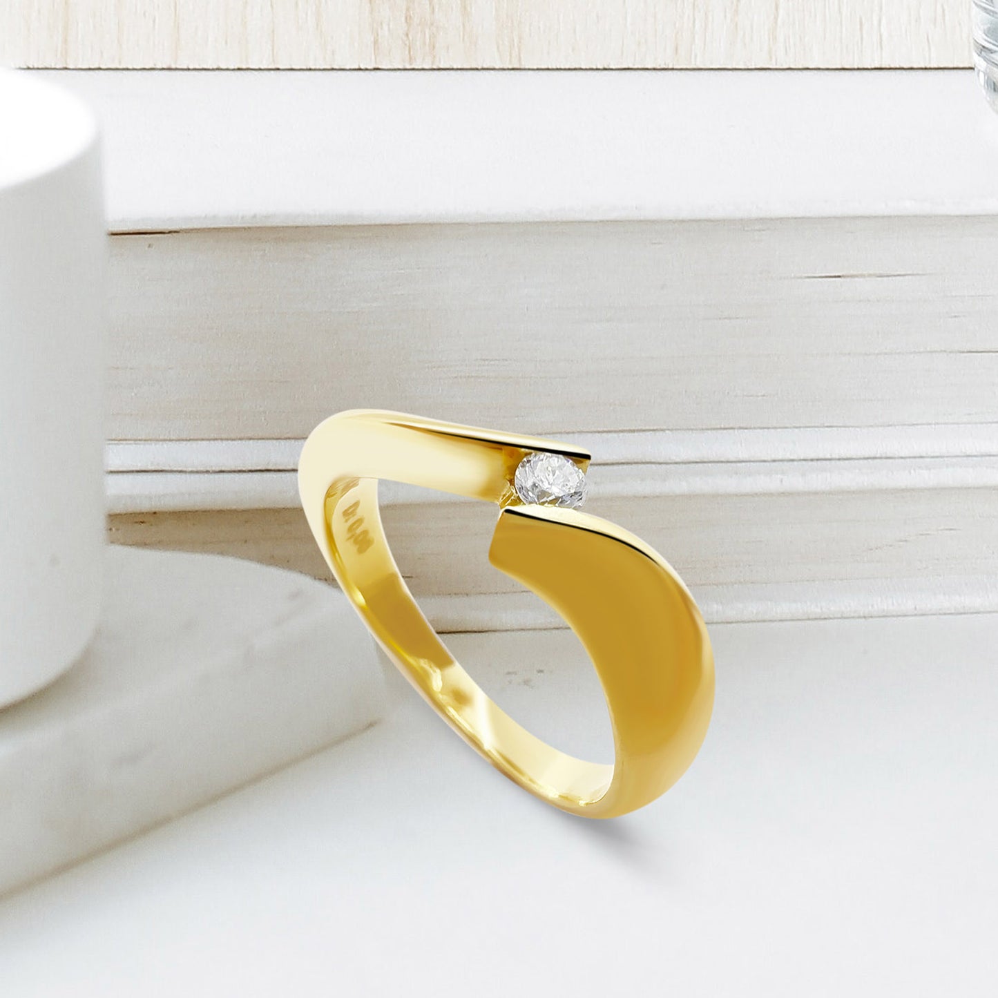 Petite Gold Diamond Ring