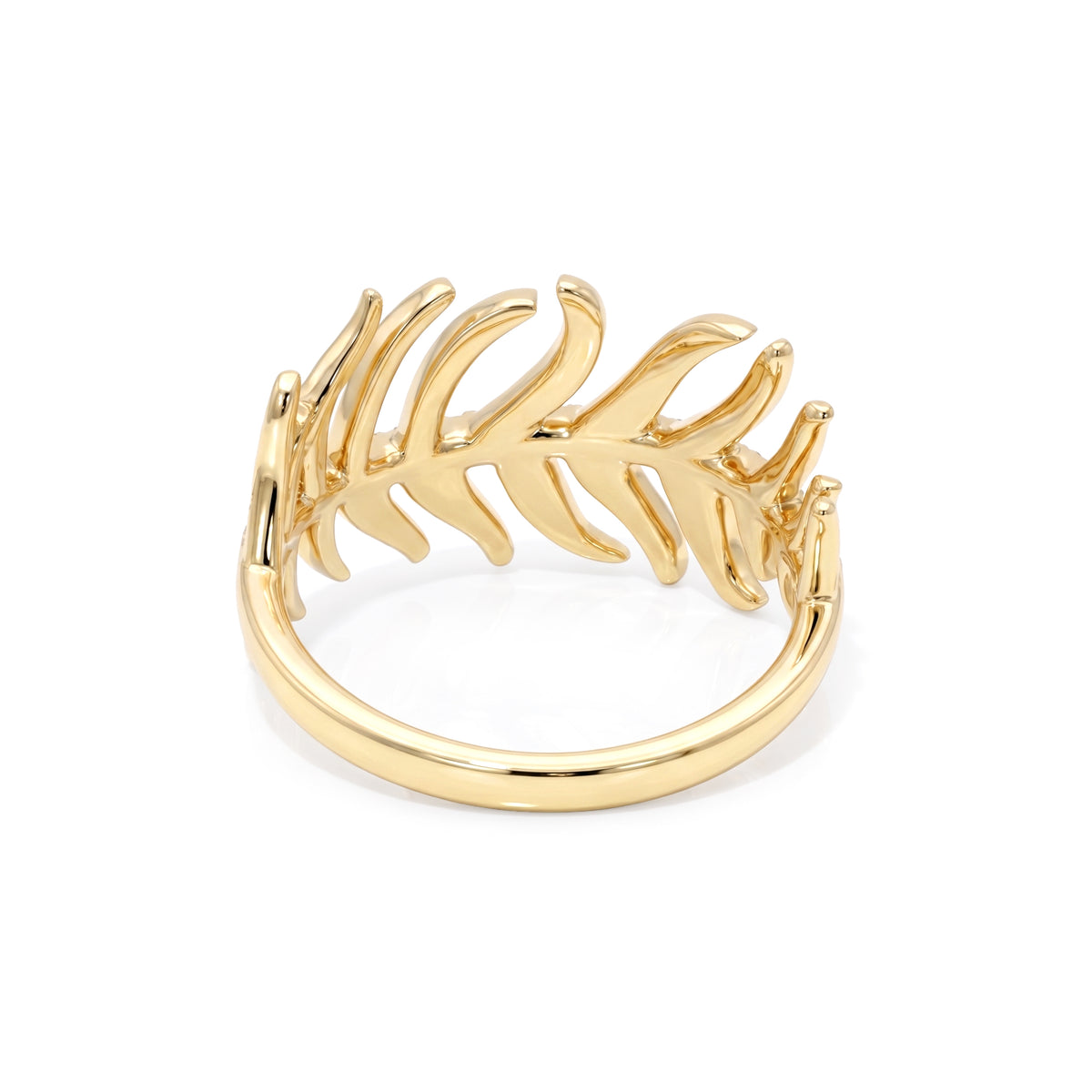 Lucent Feather Ring In Yellow Gold