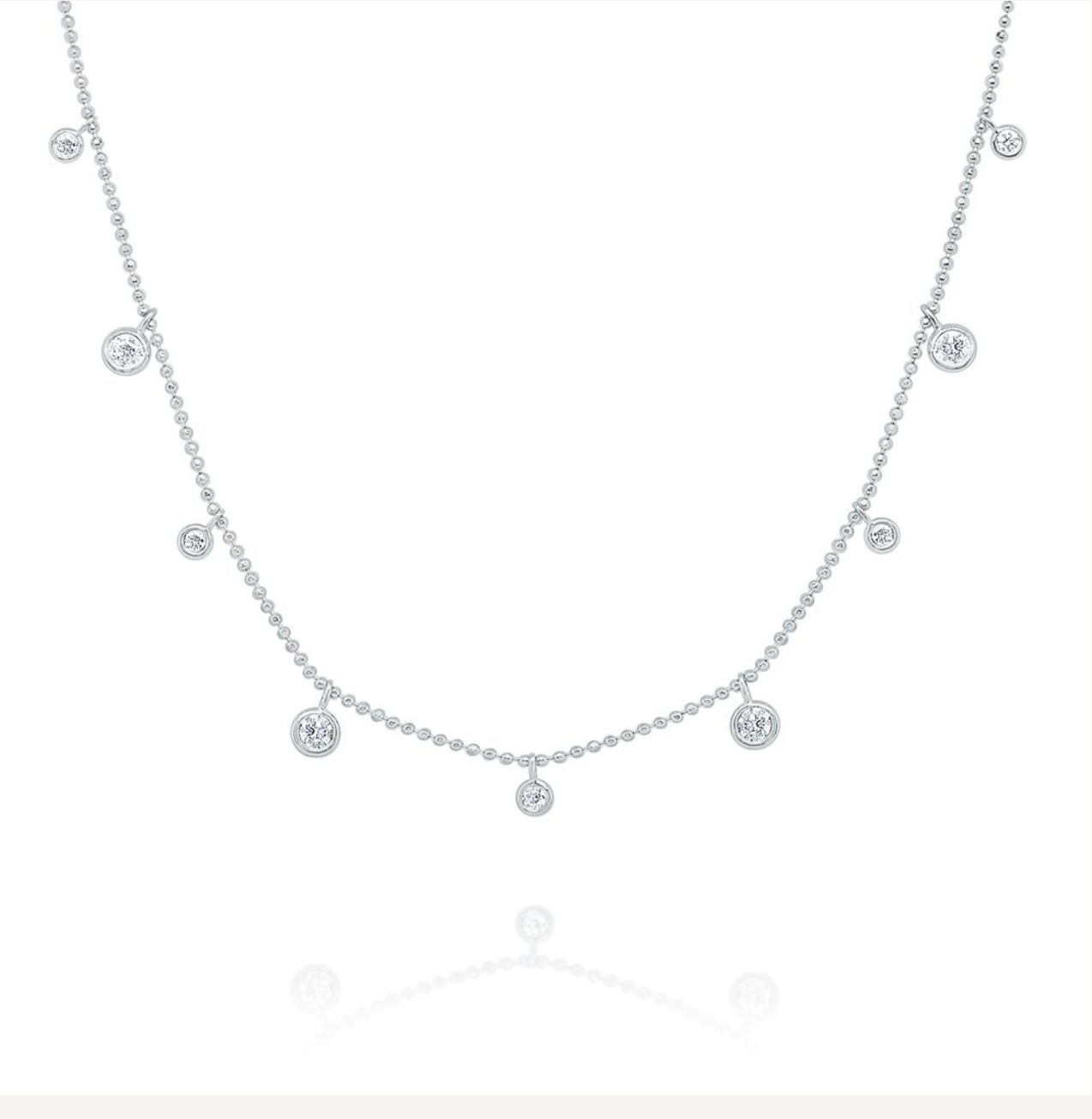 White Gold Chain With Round Diamonds.