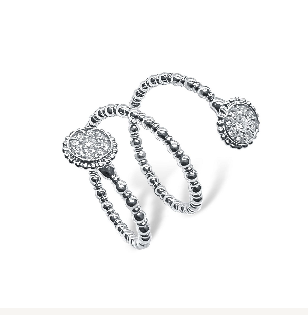 Round Diamond Bypass Flex Ring