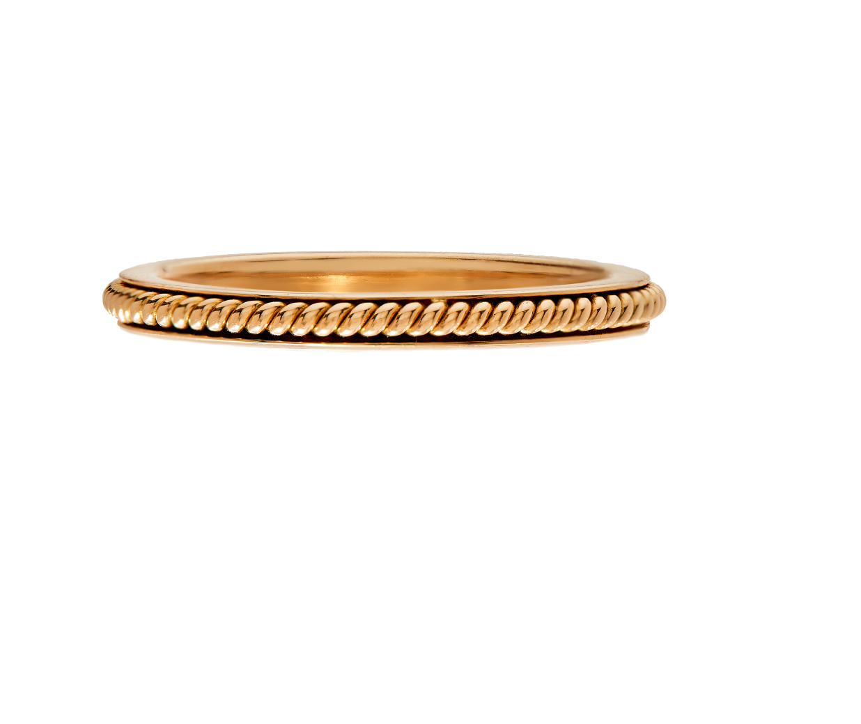 18K Yellow Gold Channel Rope ring