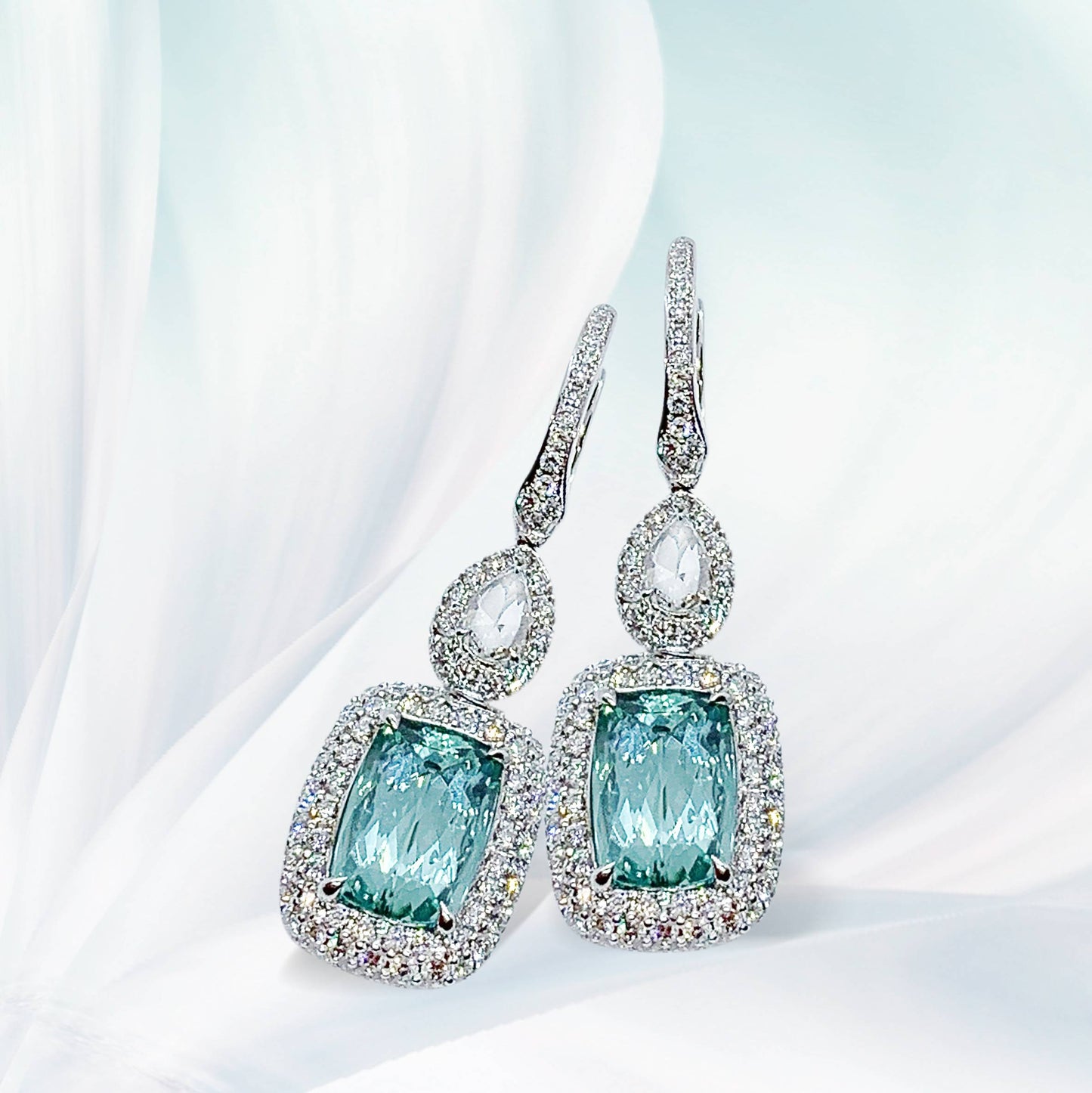 Blue-Green Tourmaline Earrings