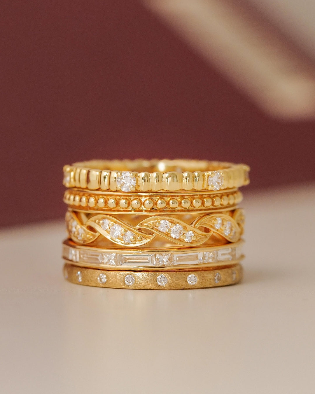 18k Yellow Gold band with Diamonds