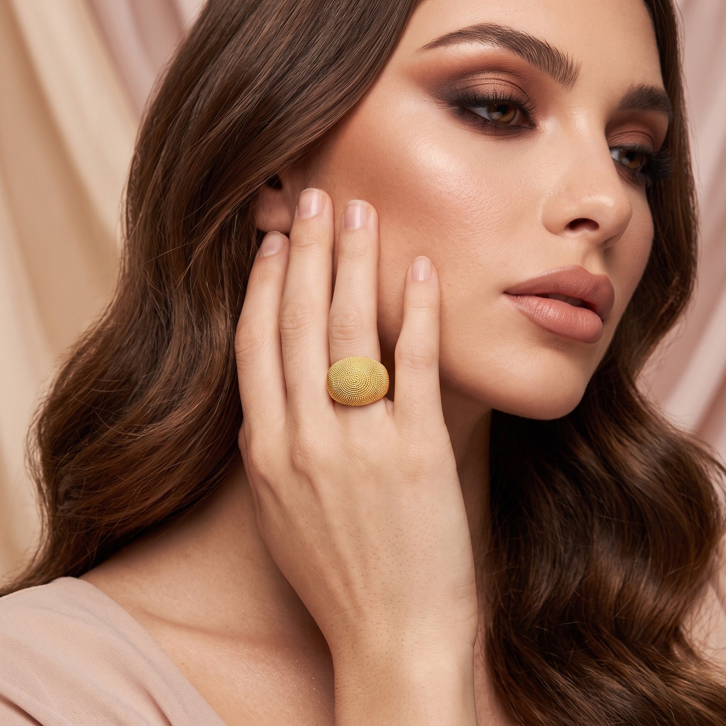 18k Yellow Gold Dome Ring