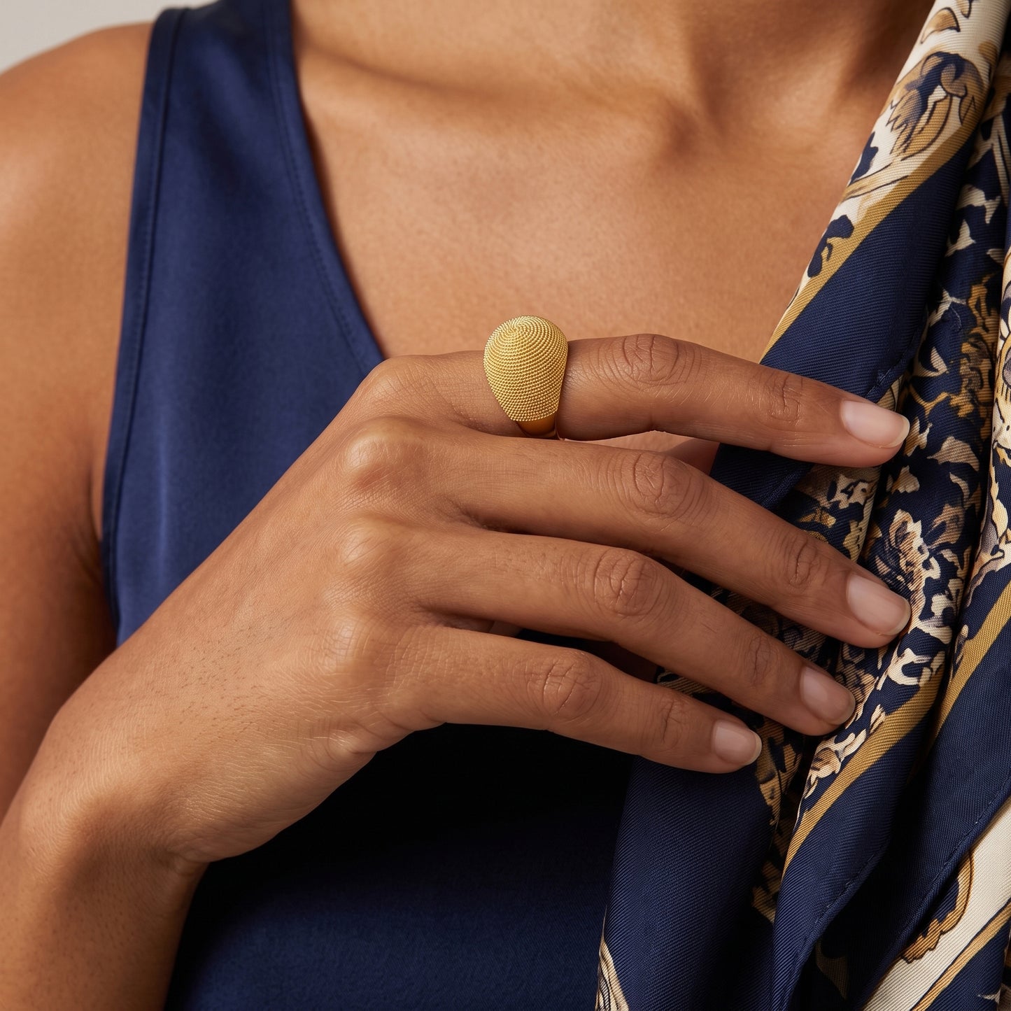 18k Yellow Gold Dome Ring