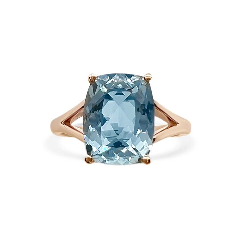 Cushion Aquamarine Ring