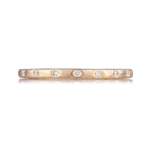 18k Yellow Gold band with Diamonds
