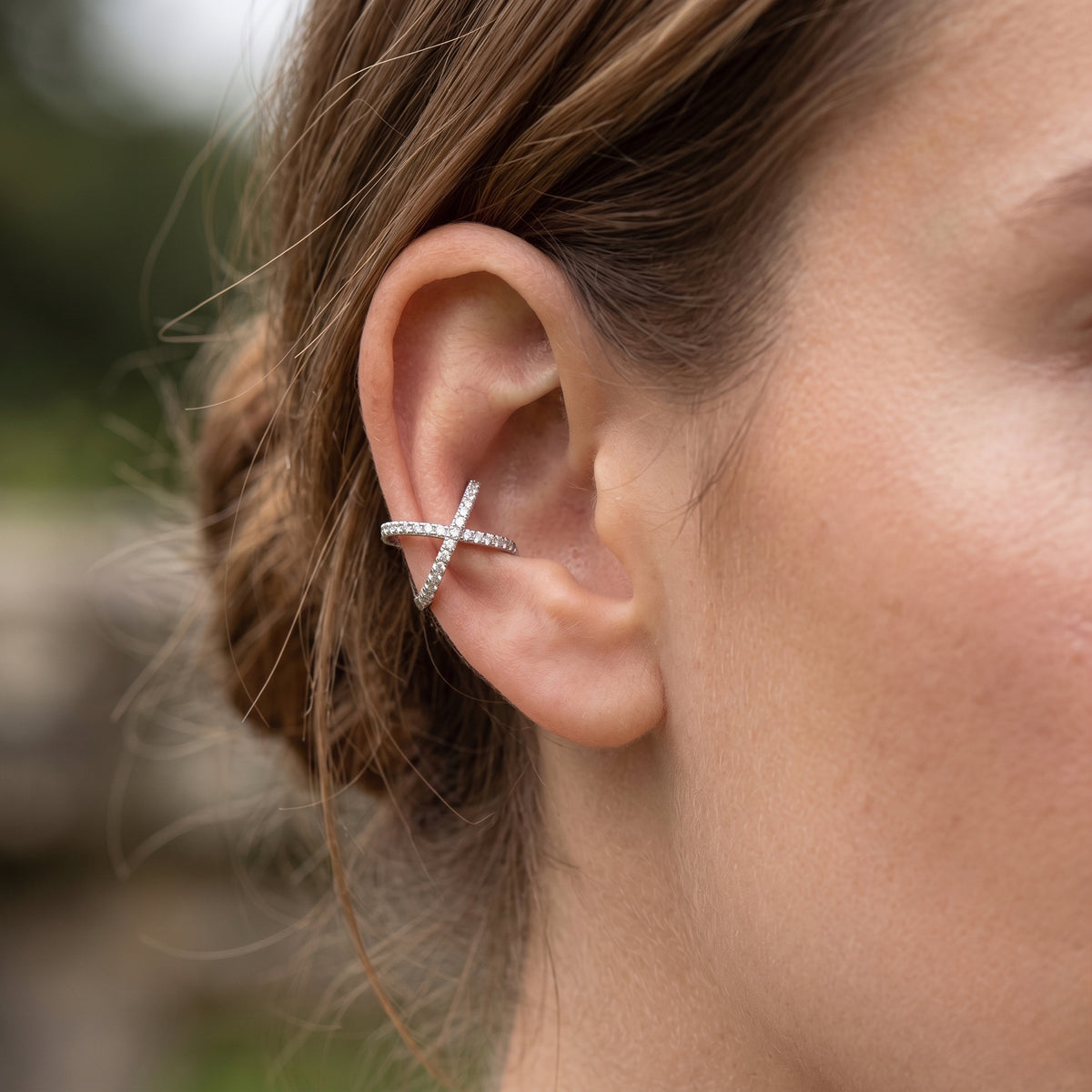 "Duet" Rose Gold and Pave Diamond Ear Cuff