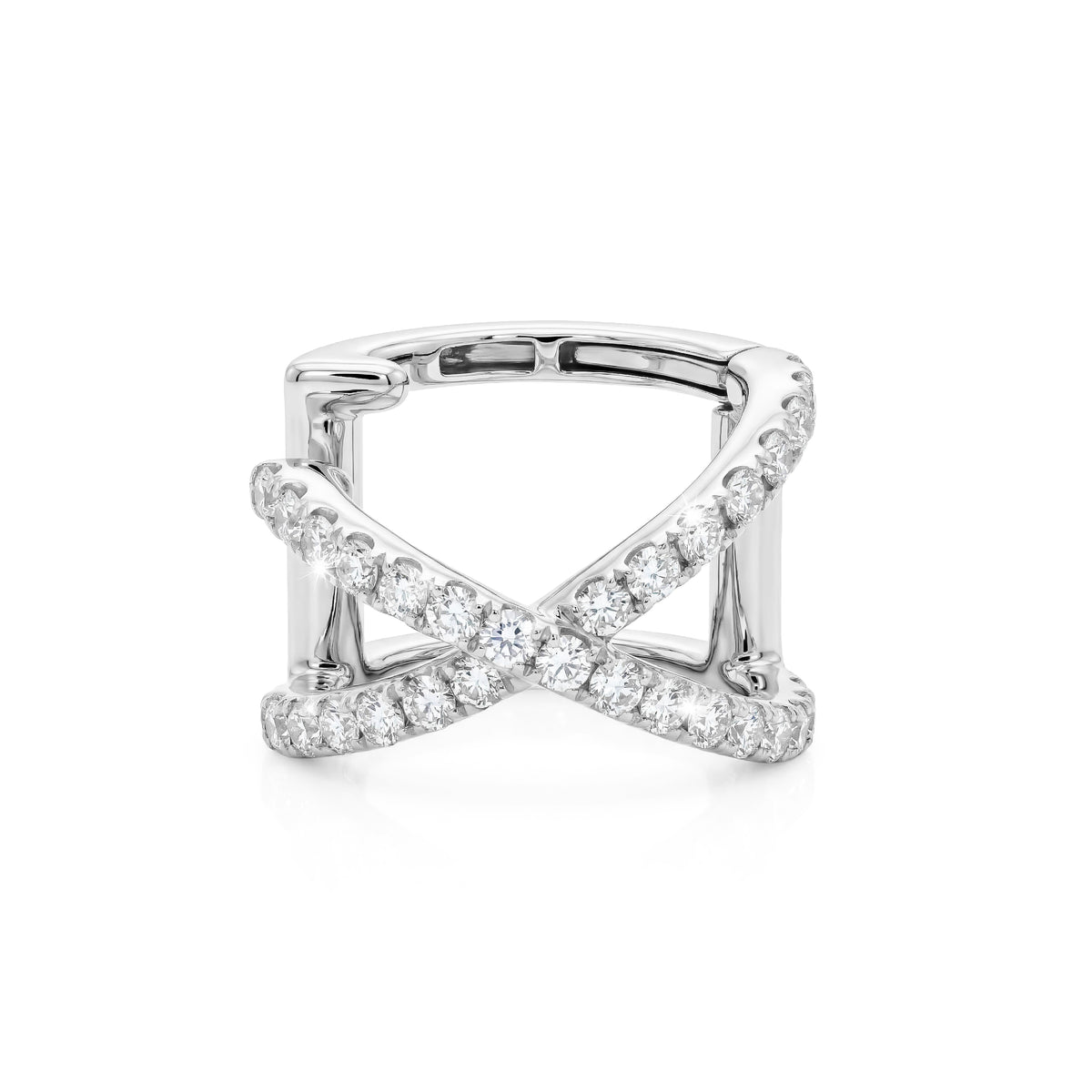 "Duet" Rose Gold and Pave Diamond Ear Cuff