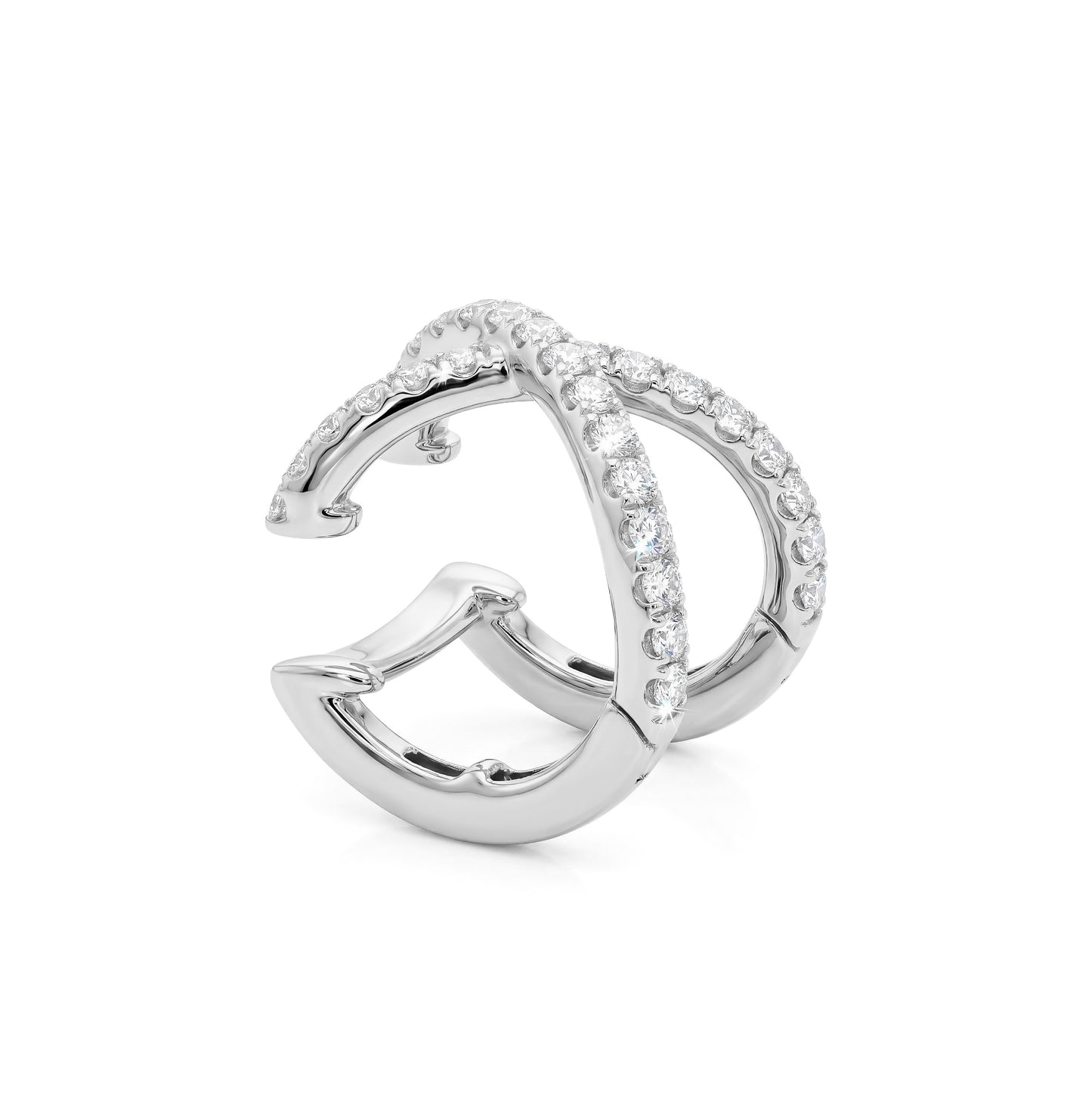 "Duet" Rose Gold and Pave Diamond Ear Cuff