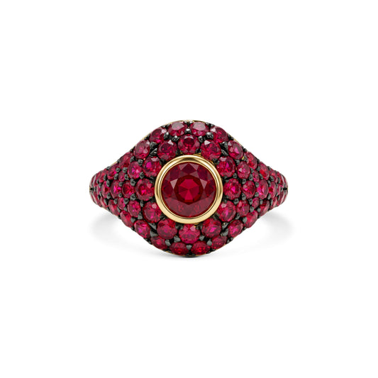Ruby Pavé Signet Ring