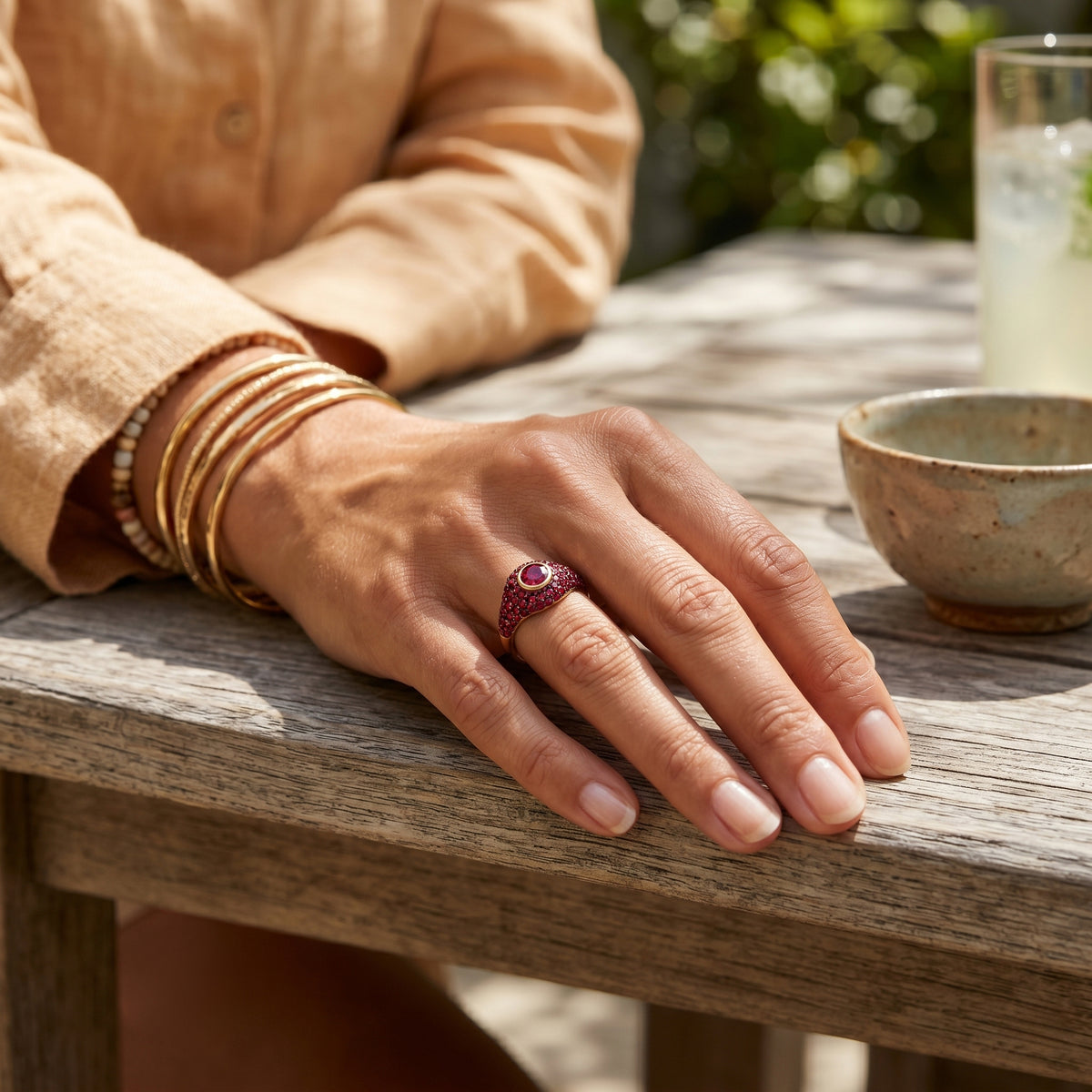 Ruby Pavé Signet Ring