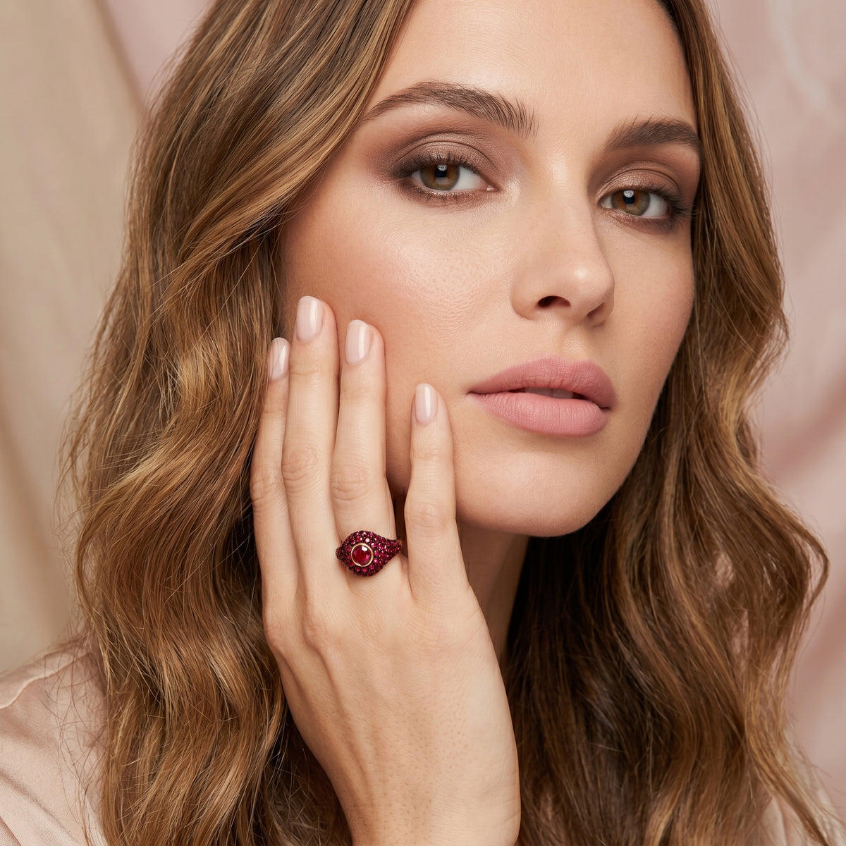 Ruby Pavé Signet Ring