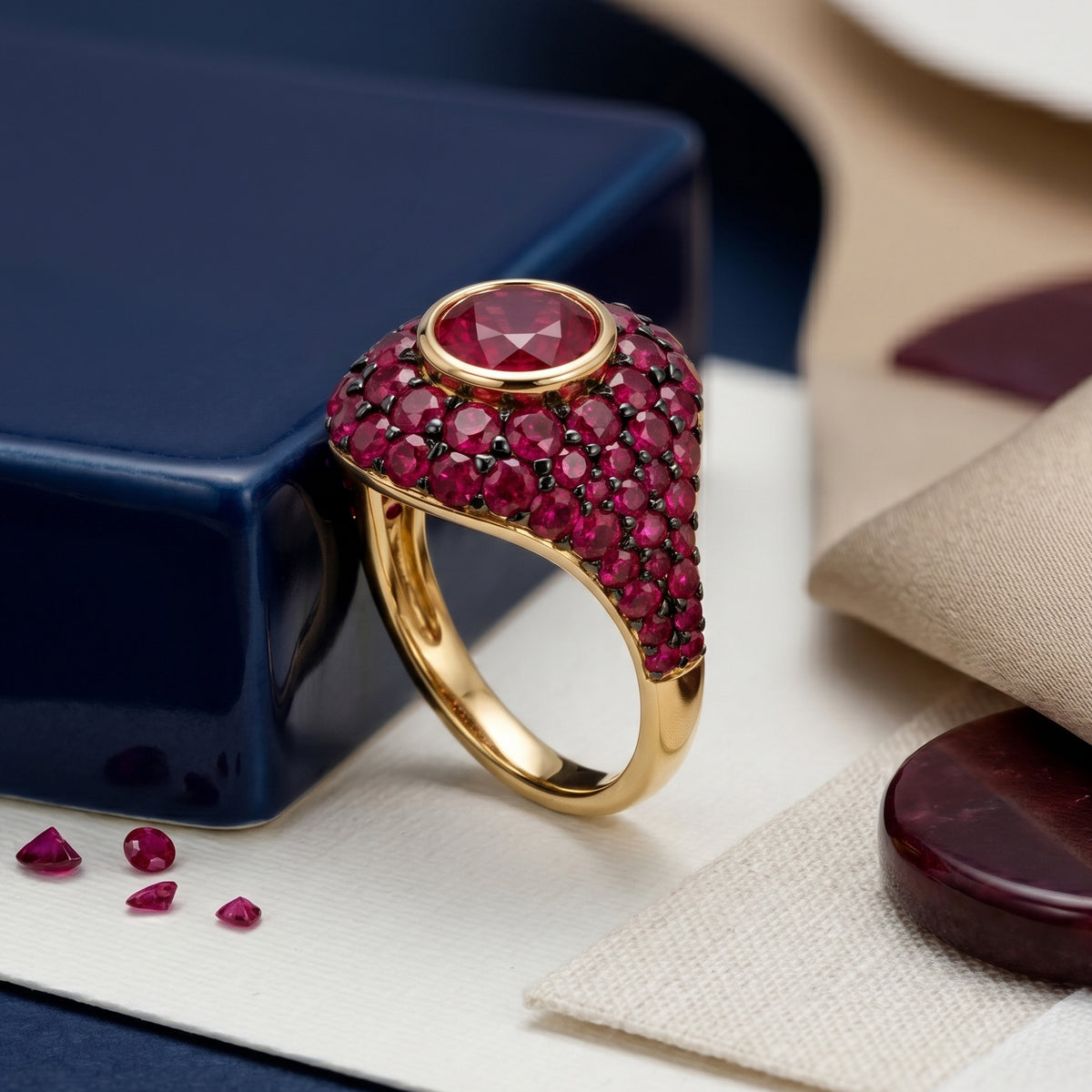 Ruby Pavé Signet Ring