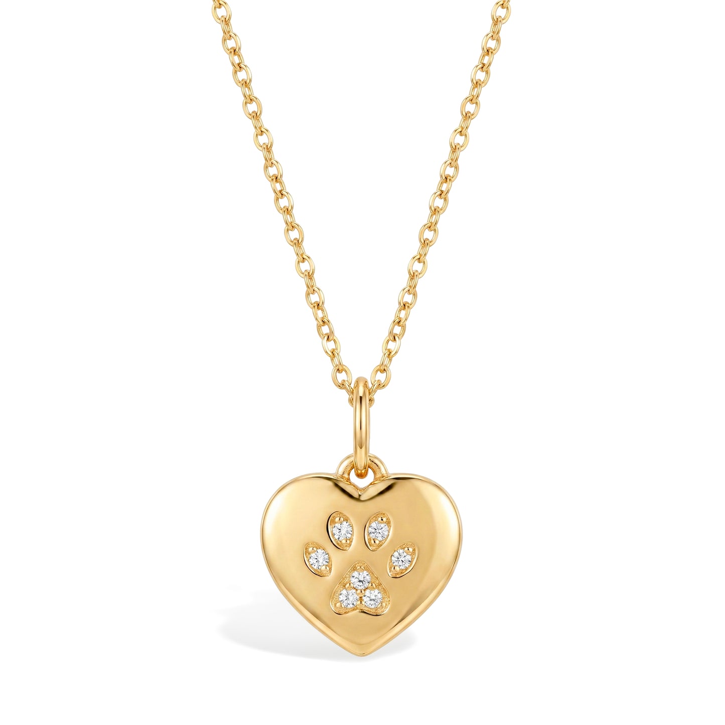 Gold Heart with Paw Print