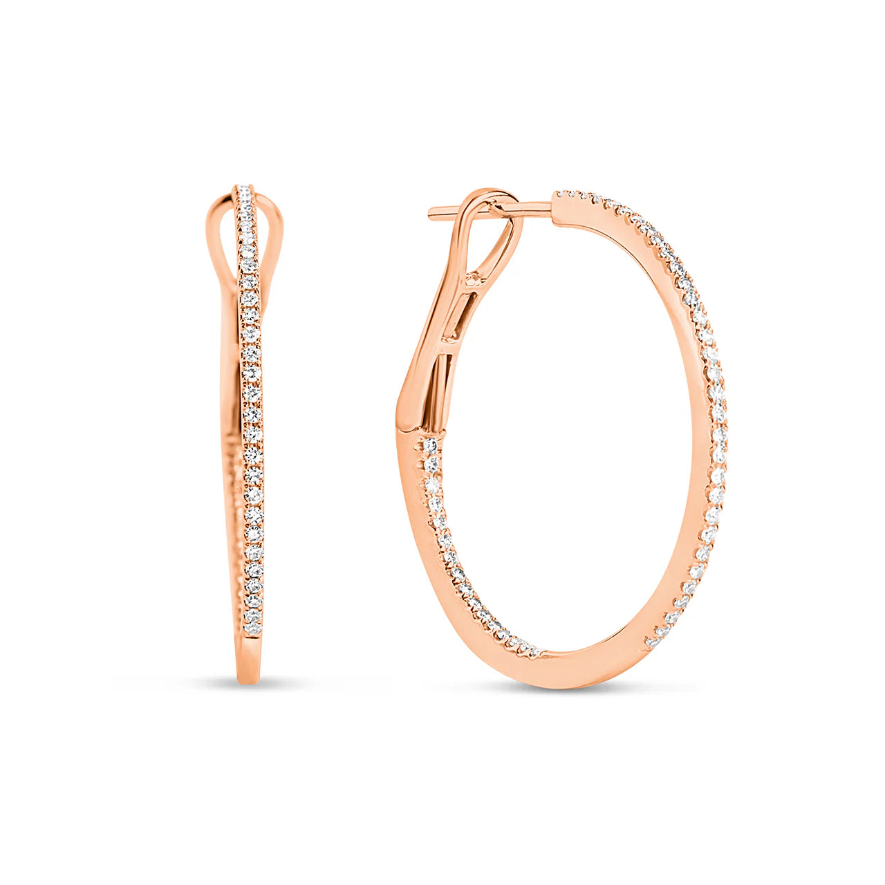 Slim Line Classic Diamond Hoop