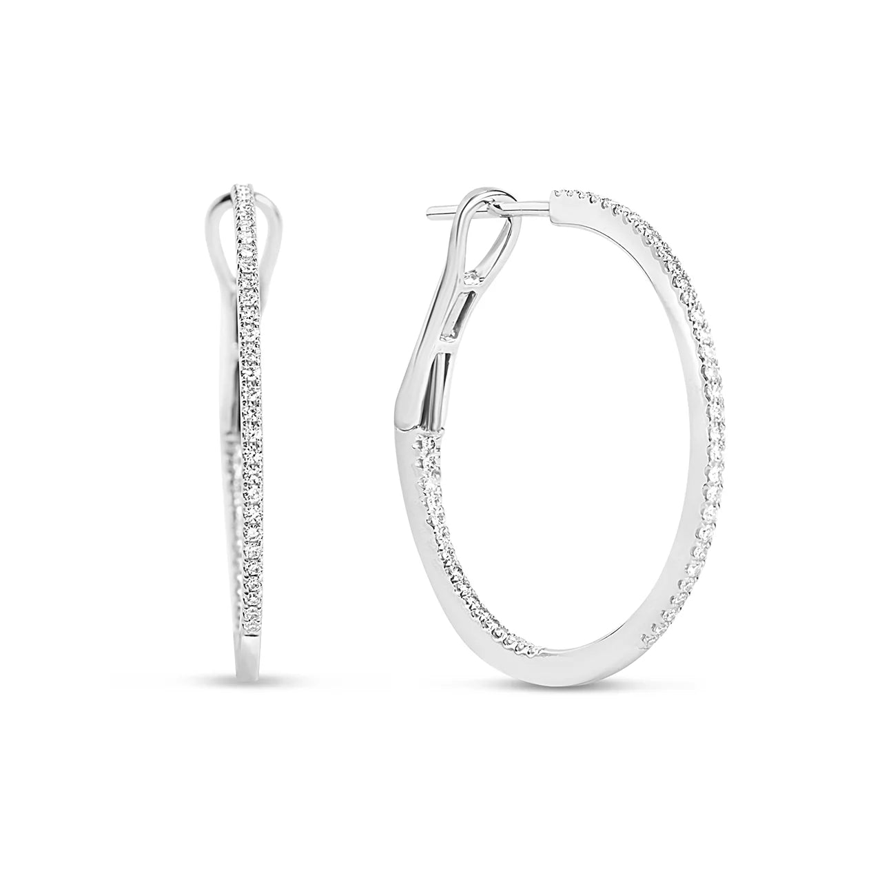 Slim Line Classic Diamond Hoop