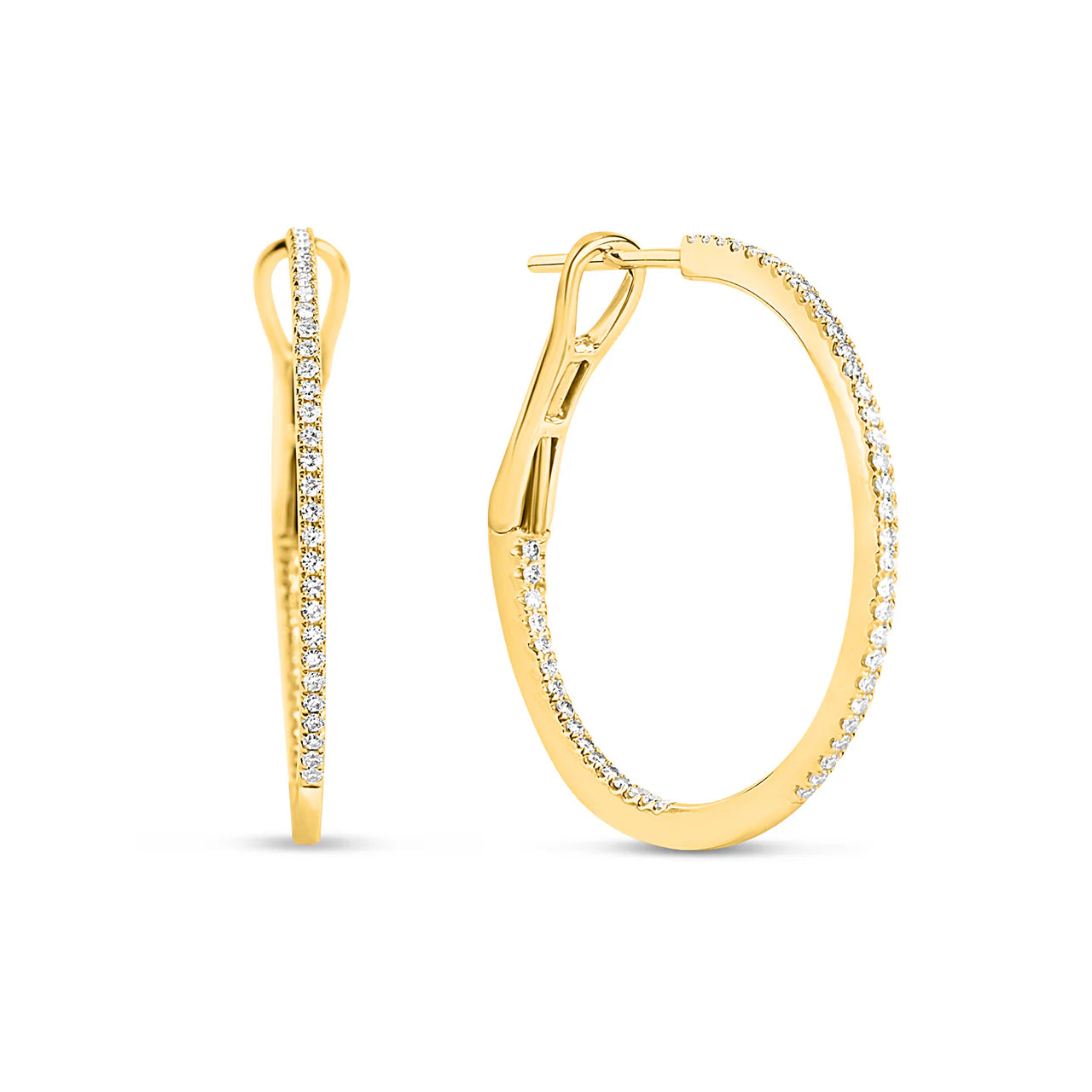 Slim Line Classic Diamond Hoop
