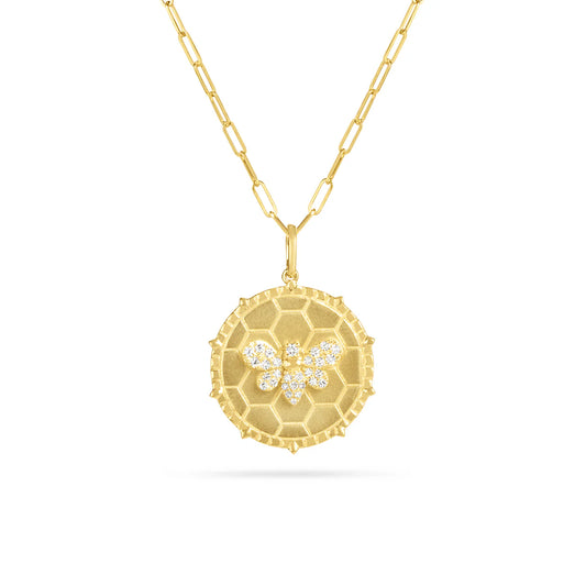 Diamond Bee Honeycomb Medallion