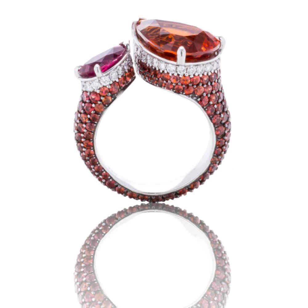 Dancing with Fire Orange Garnet Ring