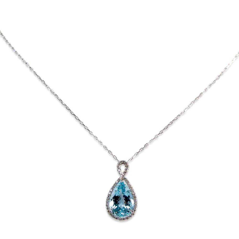 Carribean Blue Aquamarine Pendant