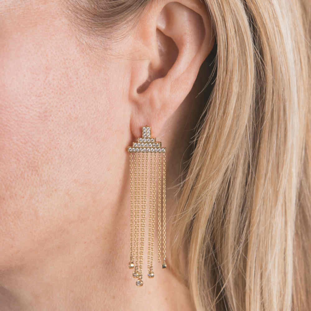 Diamond Fringe Earrings