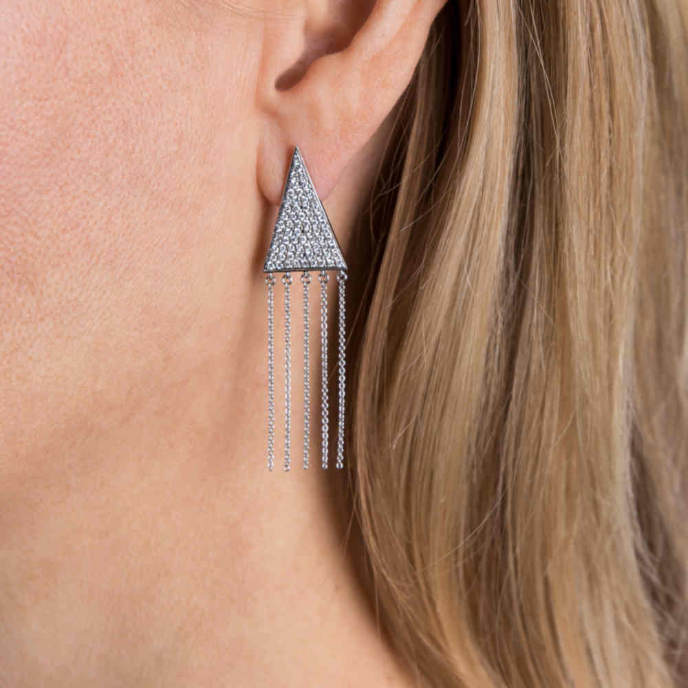 Diamond Triangle Earrings