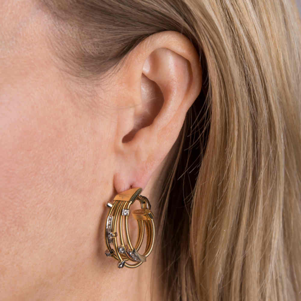 Flexible Wire Diamond Earrings