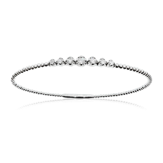 White Gold Flexible Bangle