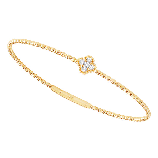 Yellow Gold Diamond Clover Flexi Bracelet
