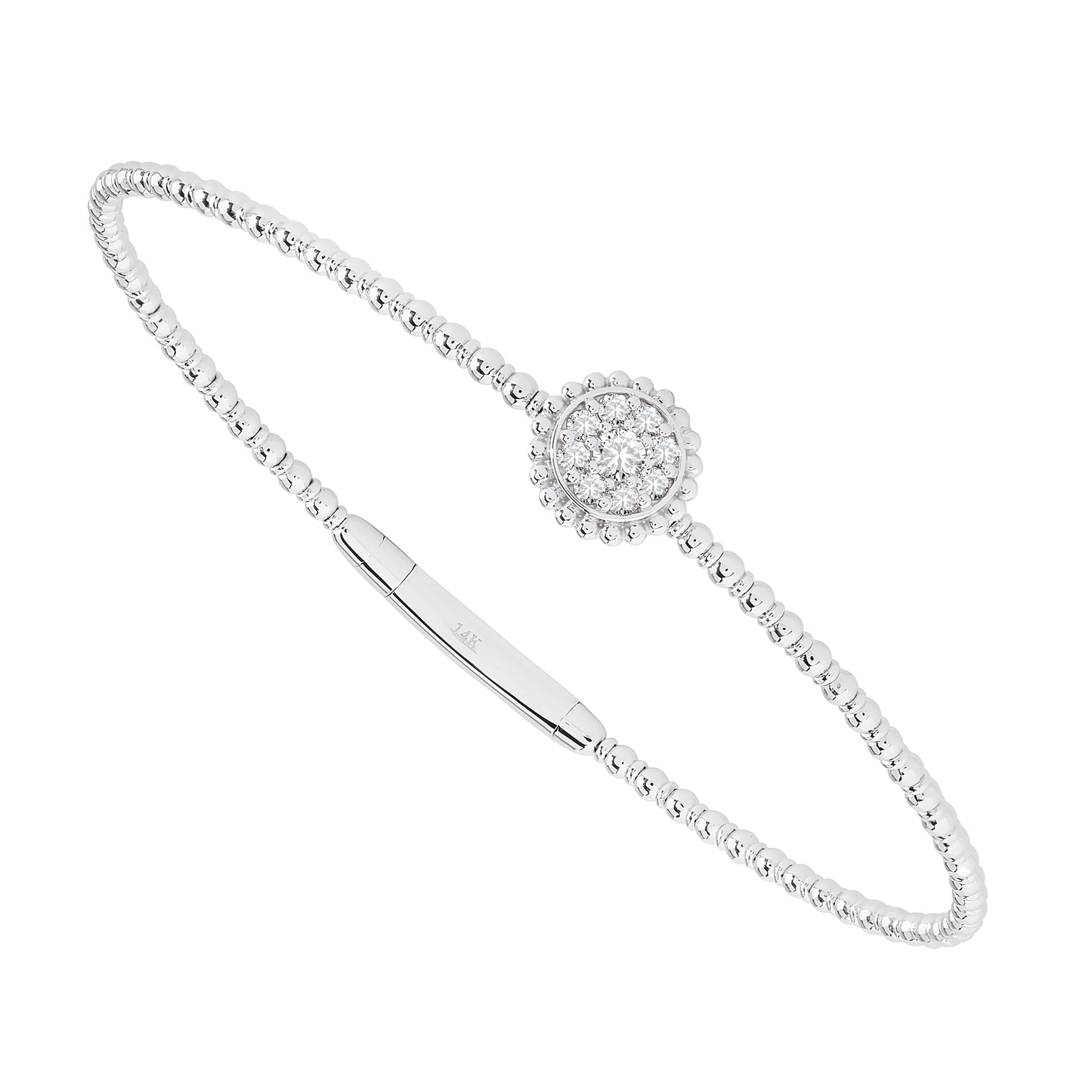Flexible bangle with Round Diamond Motif