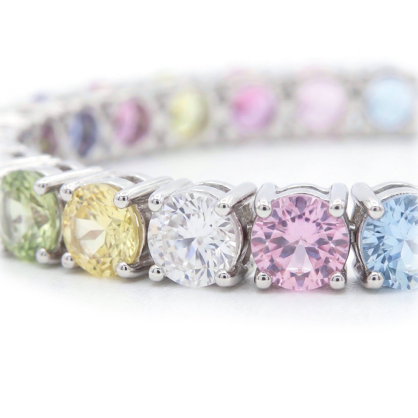 Multi Sapphire Pastel Tennis Bracelet