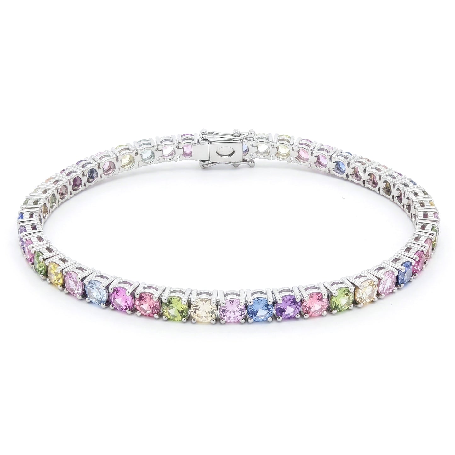 Multi Sapphire Pastel Tennis Bracelet