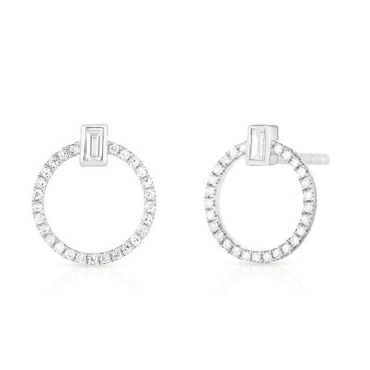 Baguette Circle Studs