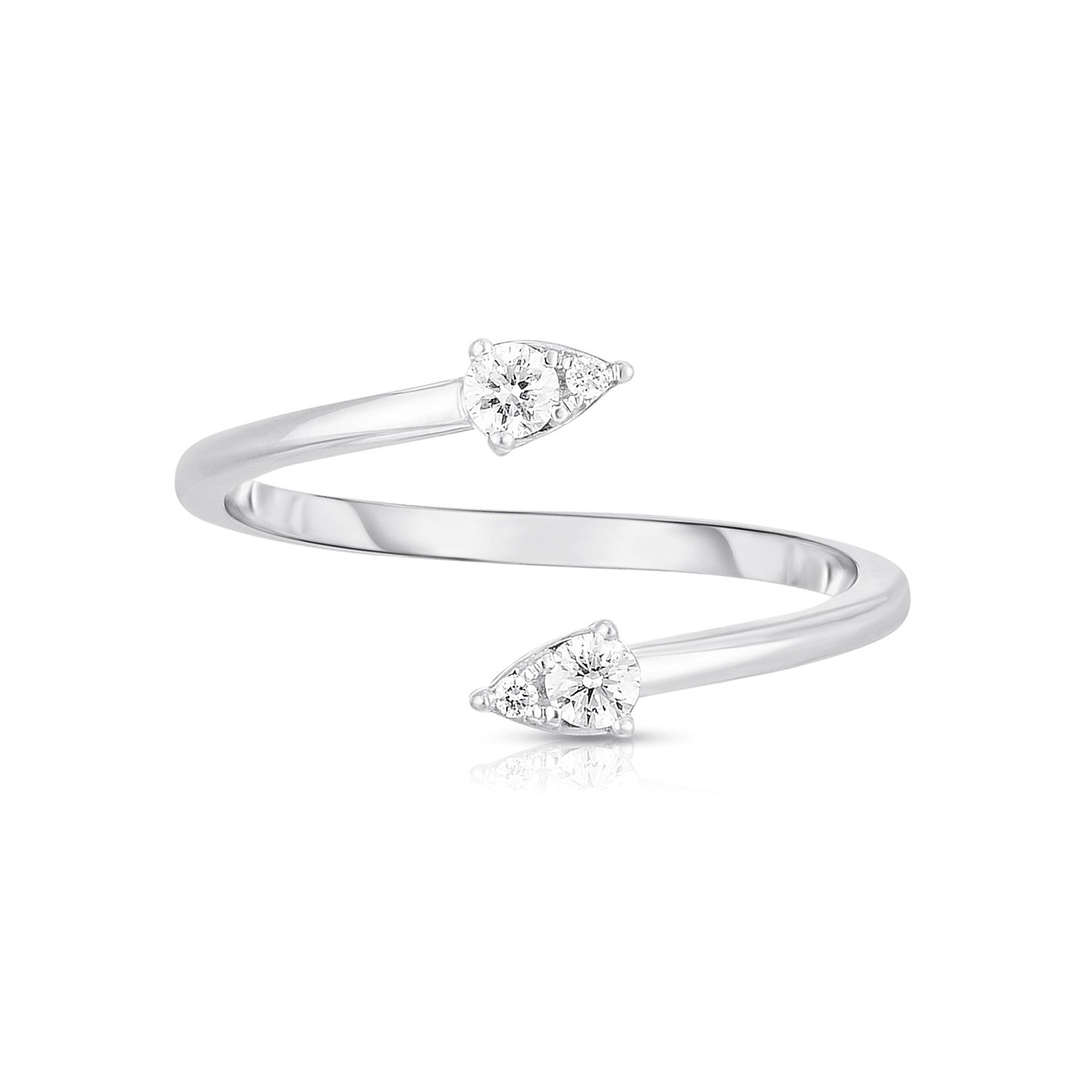 Illusion Pear Diamond Bypass Ring