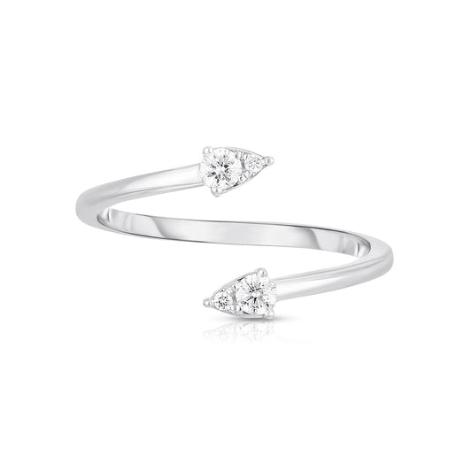 Illusion Pear Diamond Bypass Ring