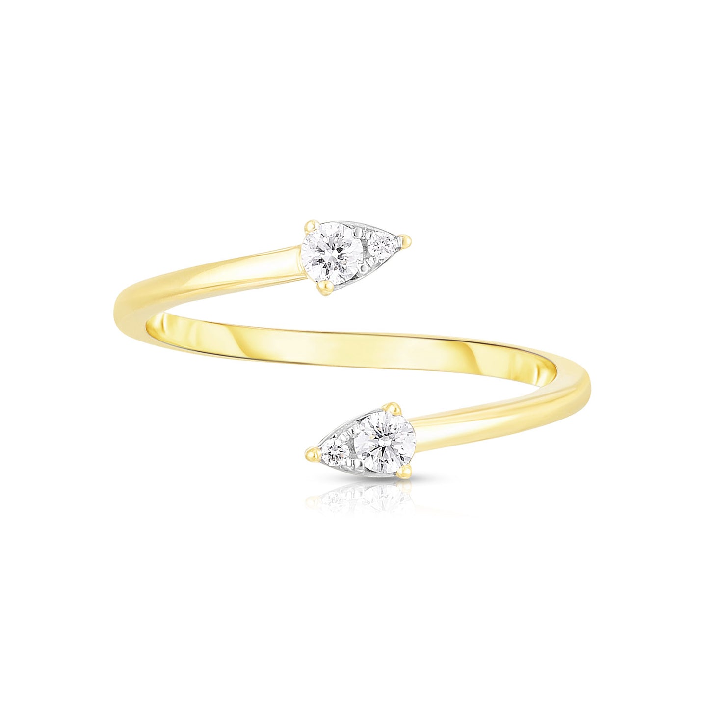 Illusion Pear Diamond Bypass Ring