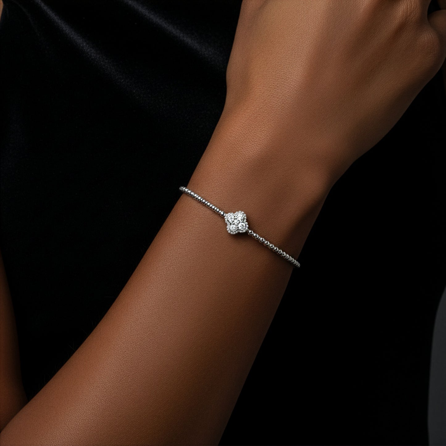 Yellow Gold Diamond Clover Flexi Bracelet