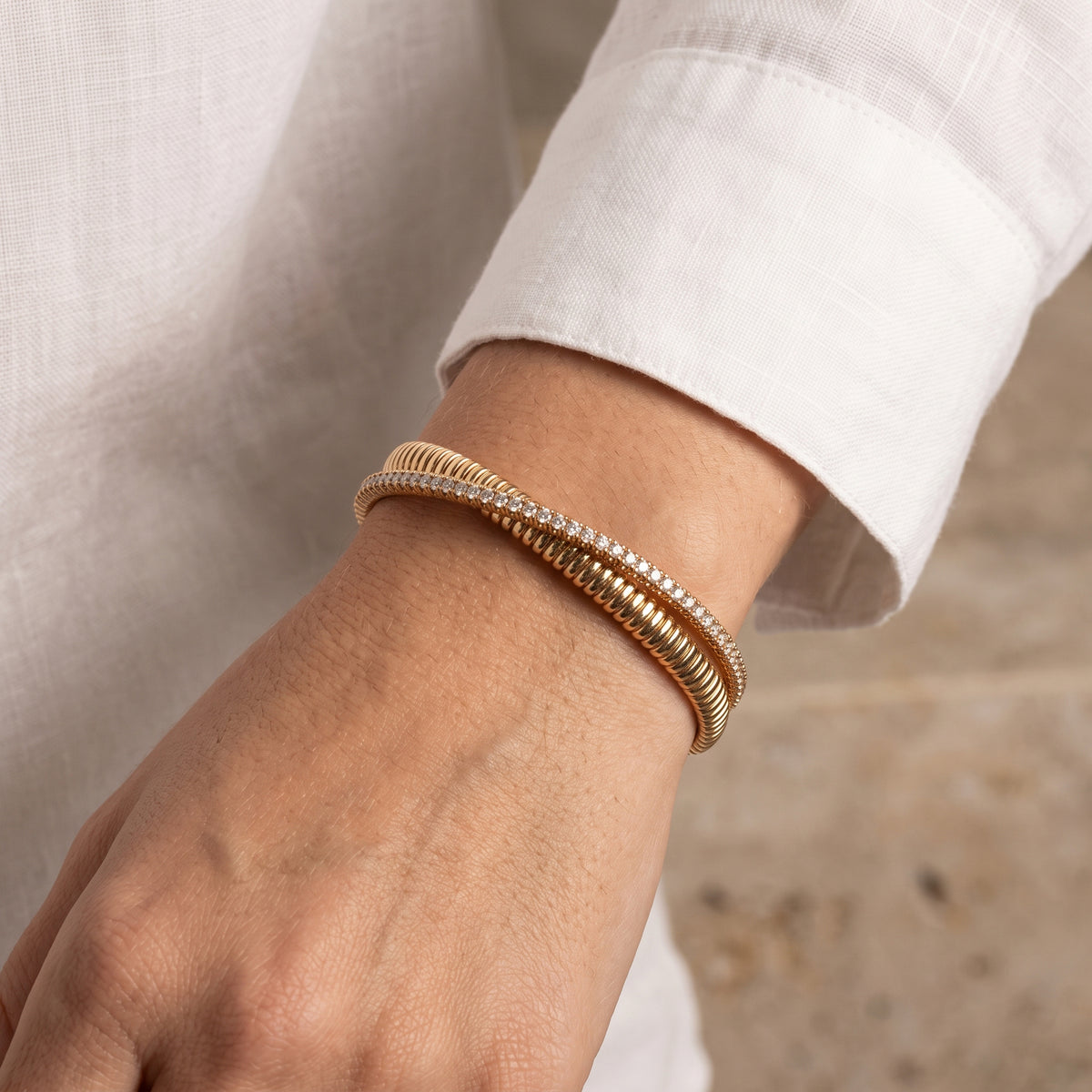 Diamond Flexi Bracelet in Yellow Gold